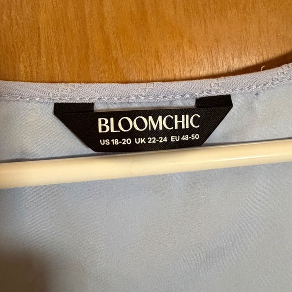 BloomChic Embroidered Cotton Baby Blue Sleeveless Peasant Top Blouse 18-20 - Picture 4 of 7